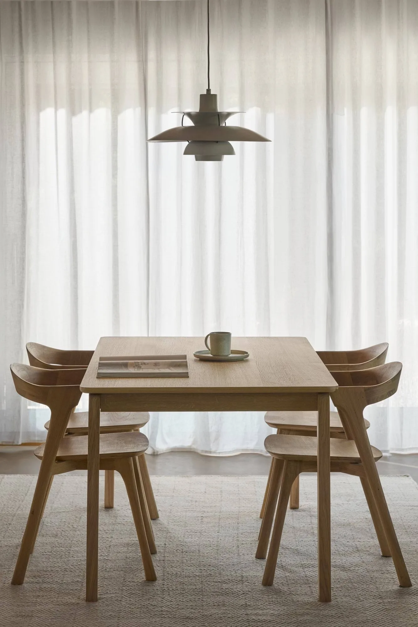 Mesa de jantar Alfred, Carvalho pigmentado branco, 90x220 cm 1898