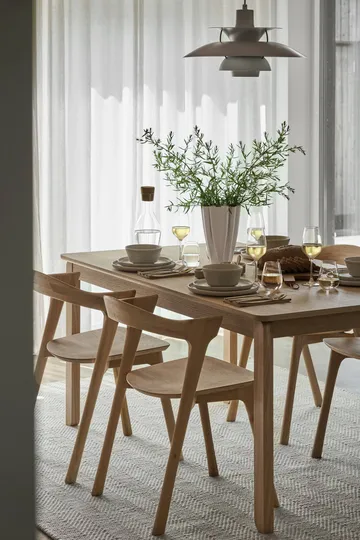 Mesa de jantar Alfred - Carvalho pigmentado branco, 90x220 cm - 1898
