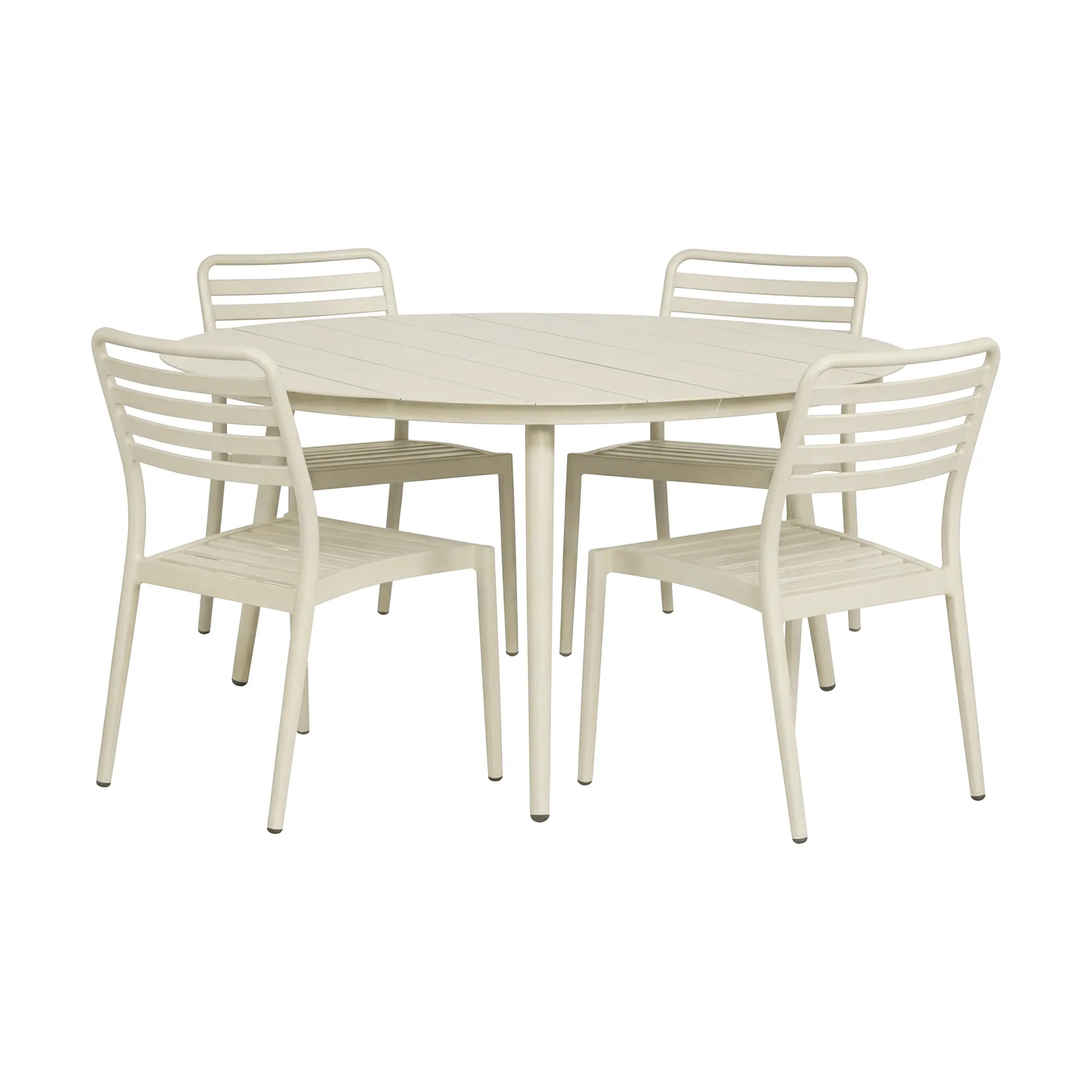 Mesa de jantar Marsala Ø140 cm + 4 cadeiras Messina, Off white,  1898