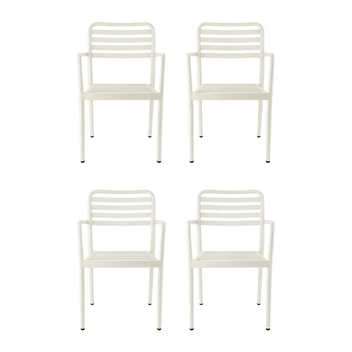 Messina cadeira com braços, Off white, pack de 4 - 1898