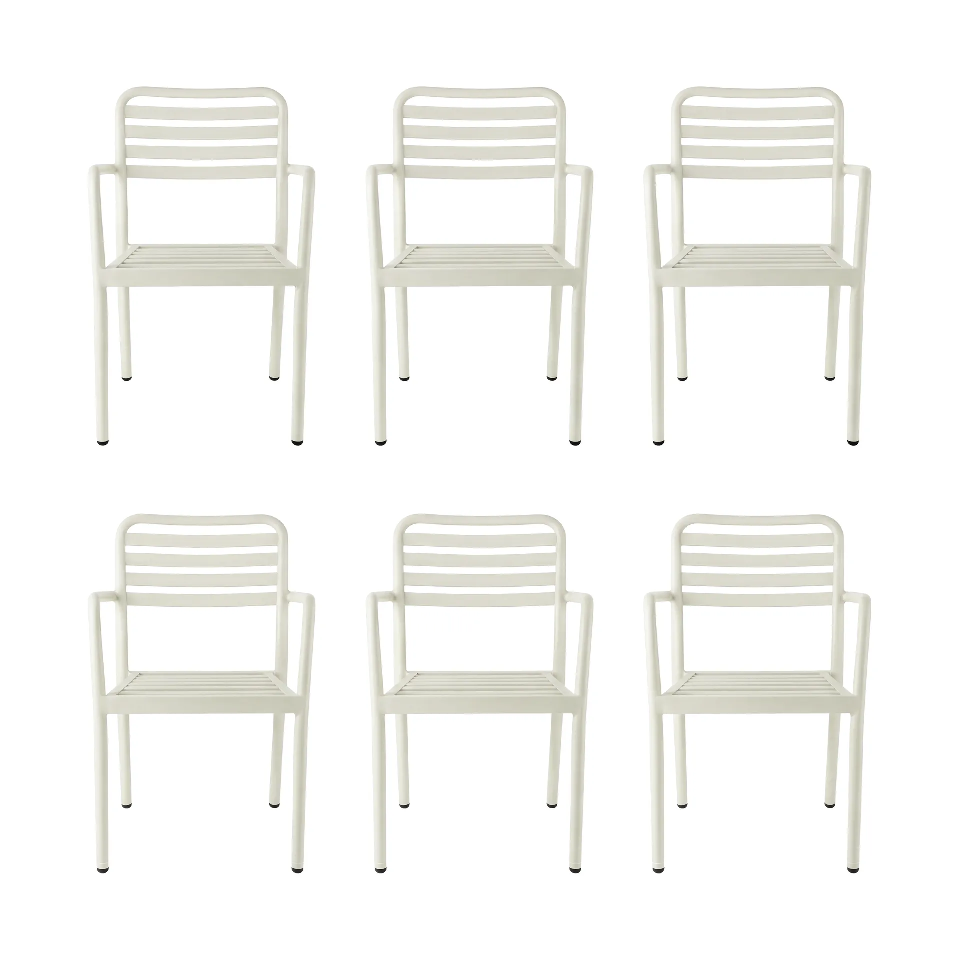 Messina cadeira com braços, Off white, pack de 6,  1898