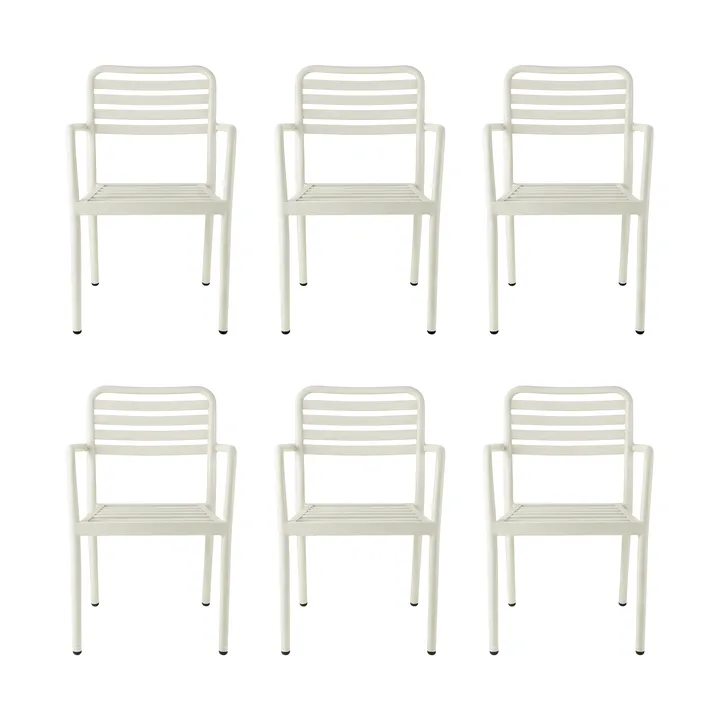 Messina cadeira com braços, Off white, pack de 6 - 1898