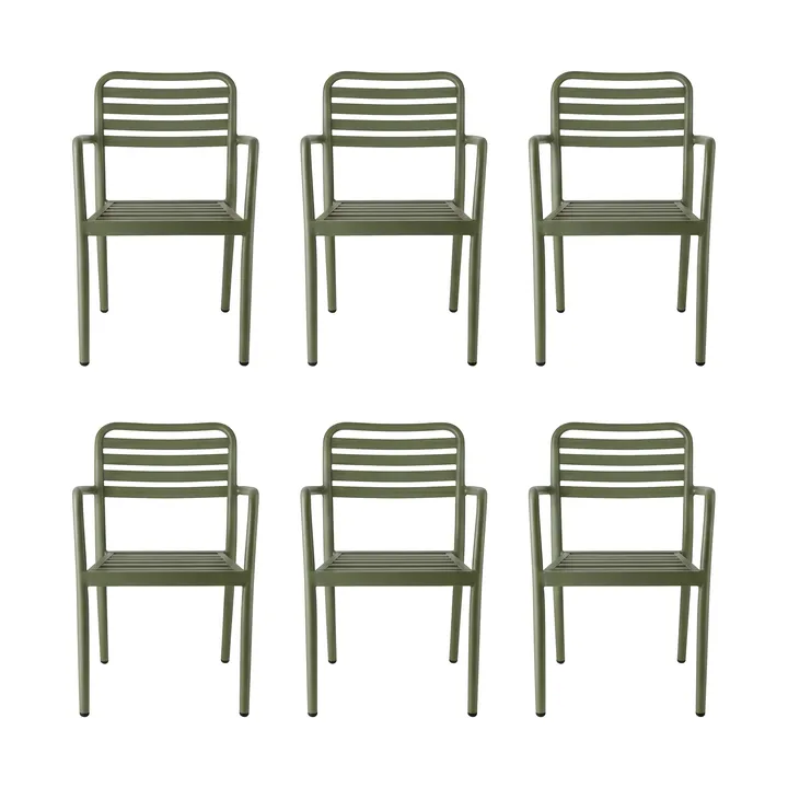 Messina cadeira de braços, Moss green, pack de 6 - 1898