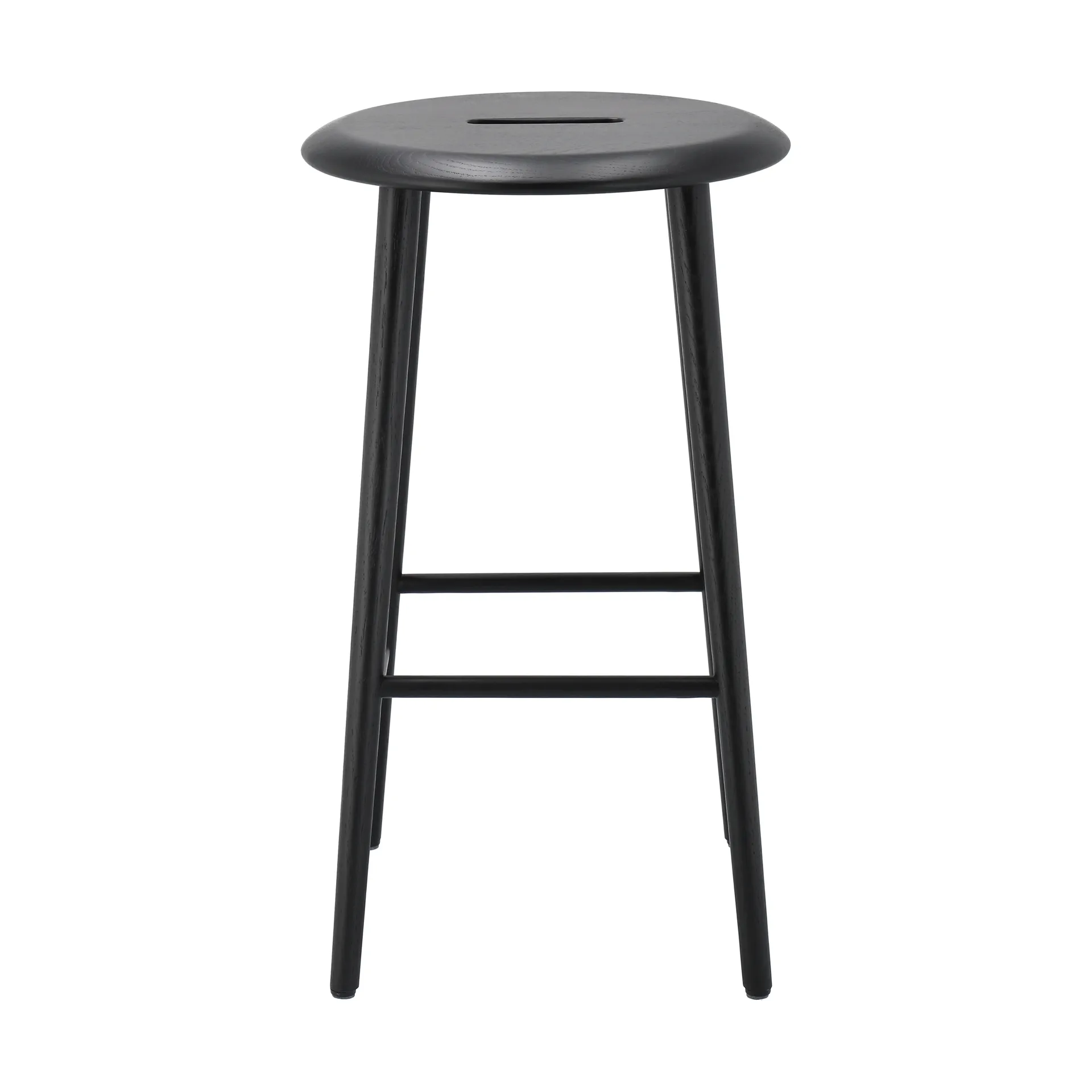 Norrabo banco de bar redondo 65 cm, Carvalho lacado a preto 1898