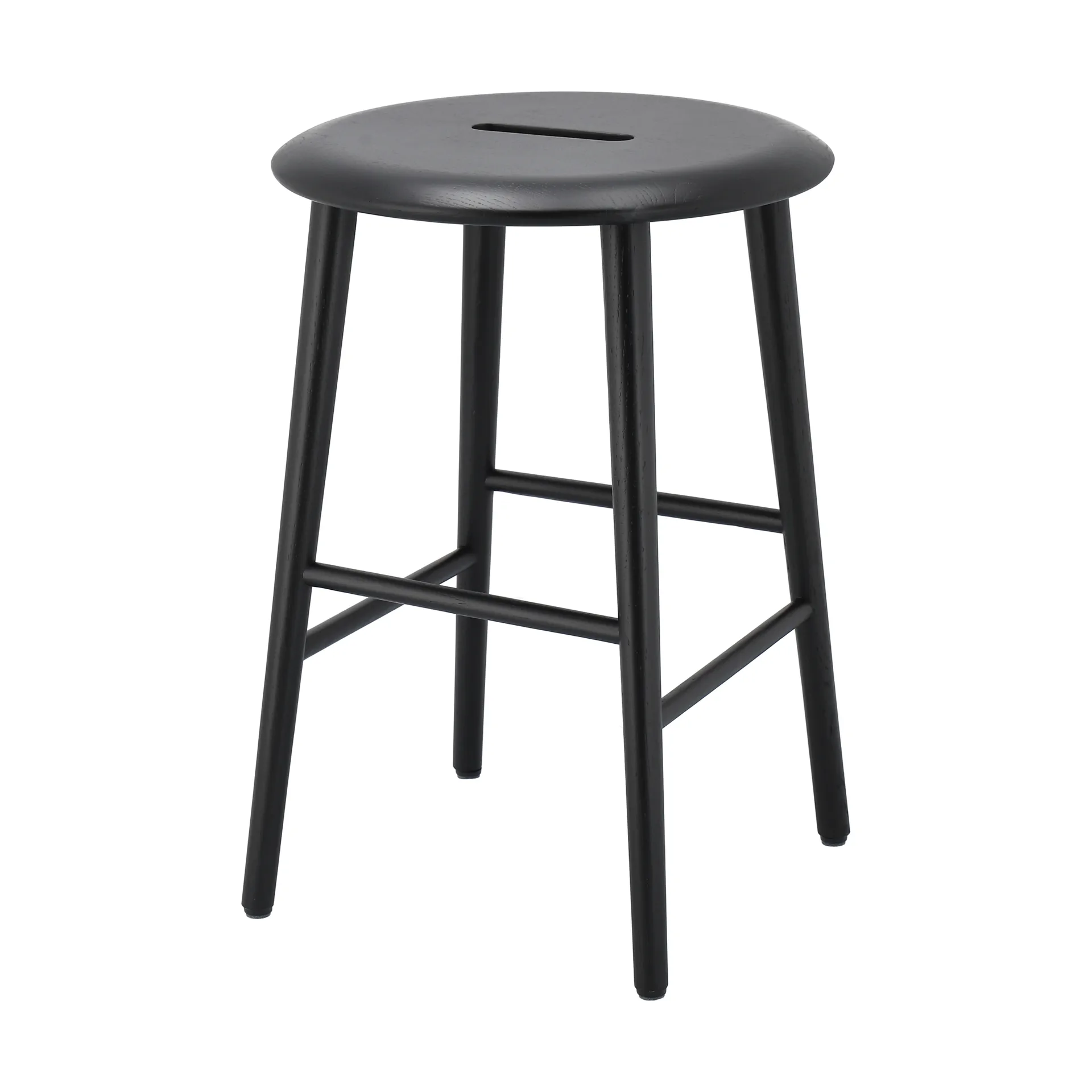 Norrabo banco redondo 53 cm, Carvalho lacado a preto, Ø38x53 cm 1898