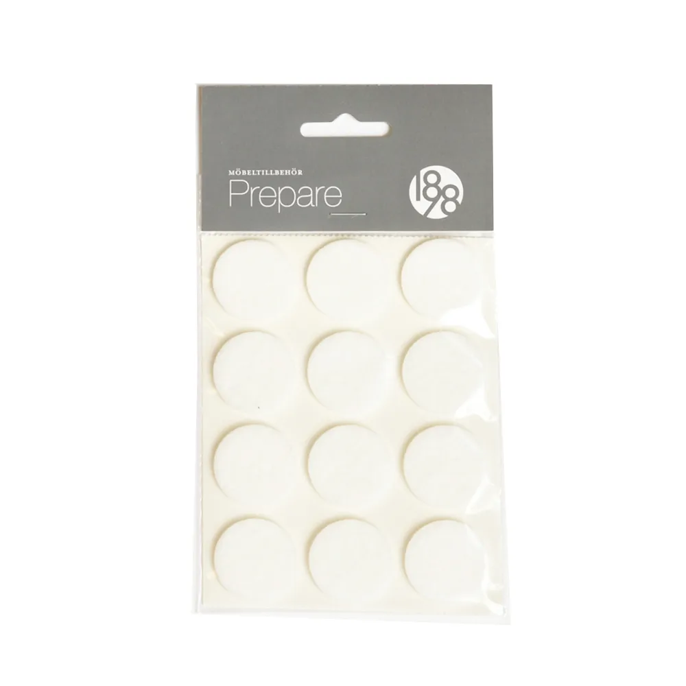 Prepare protectores de chão de móveis, Feltro autoadesivo branco ø28 mm 12un 1898