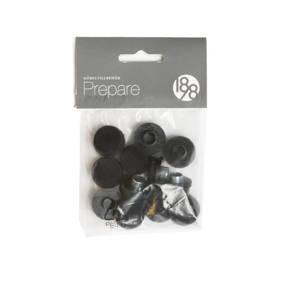 Protetor de piso Prepare, Preto 22mm plastico feltro rebite 12st 1898