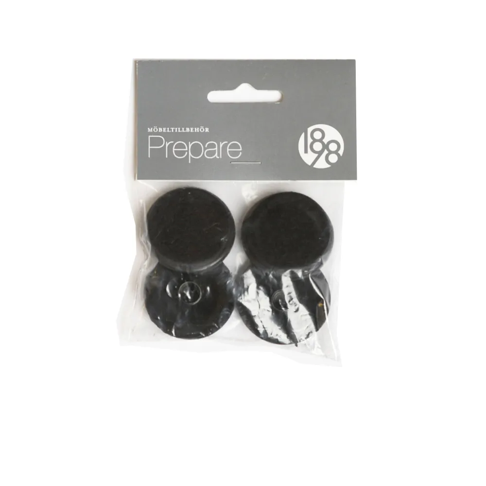 Protetor de piso Prepare, Preto 37mm plastico feltro rebite 4un 1898