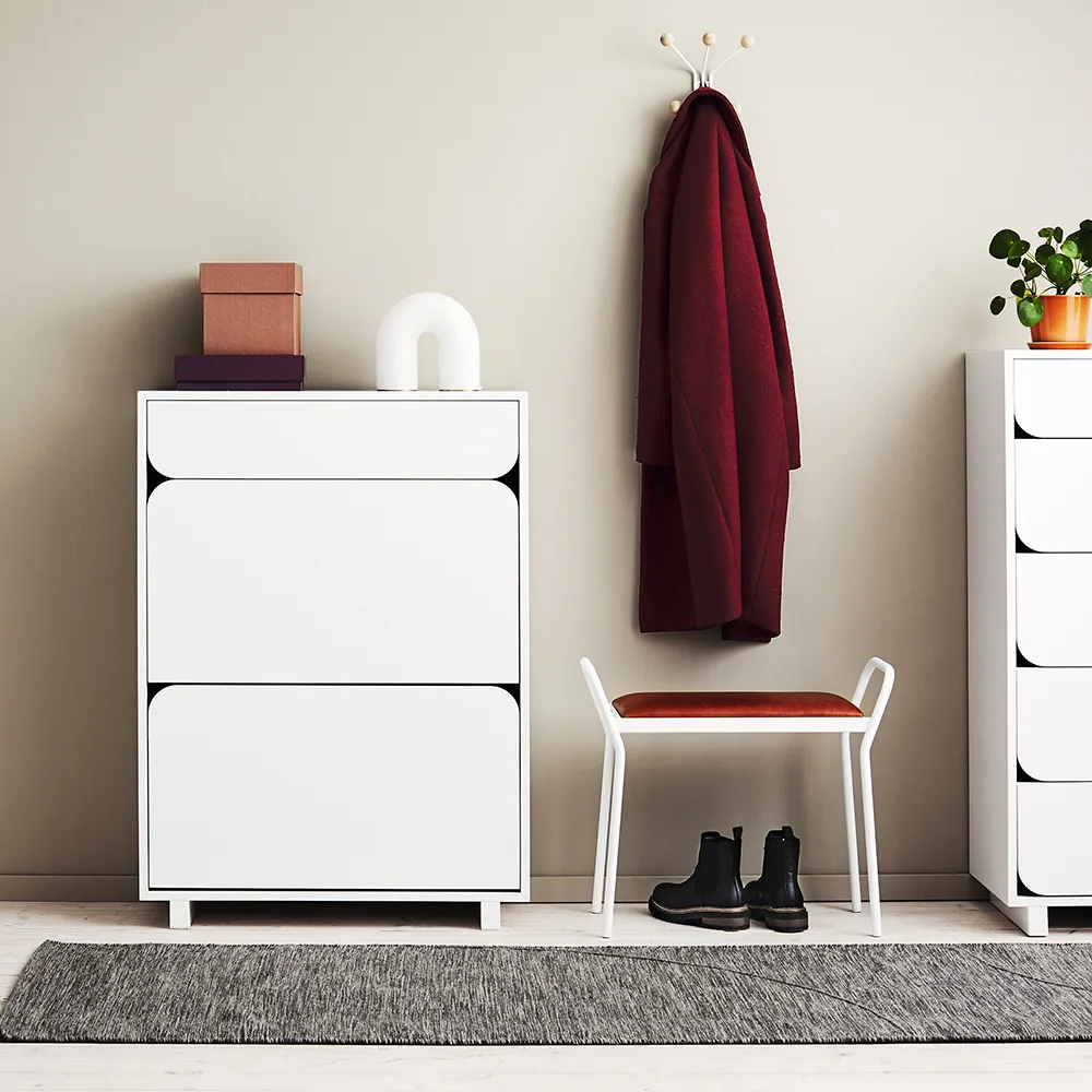 Sapateira Vidja, Branco lacado, 2 compartimentos+1 gaveta 1898