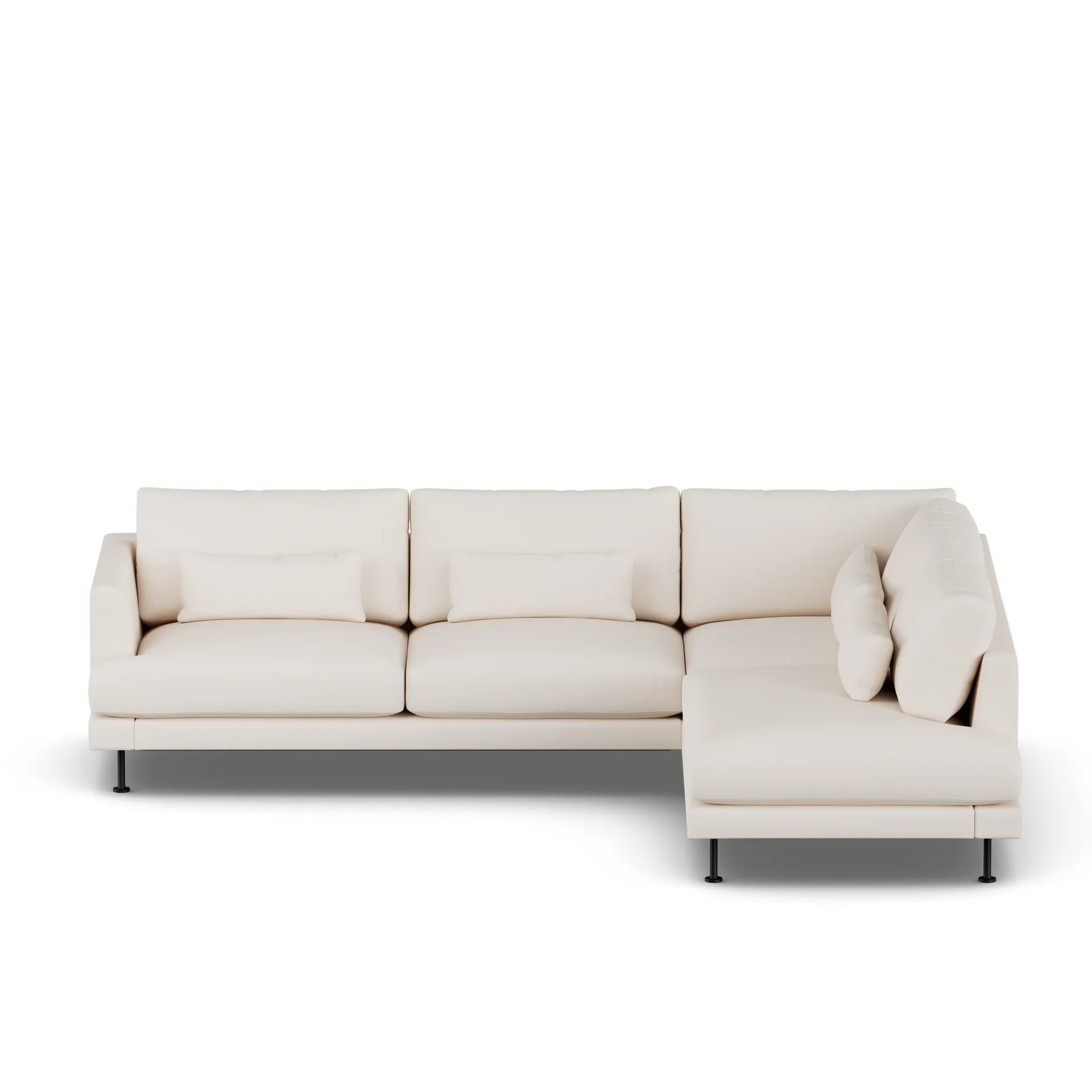 Sofá Bredhult, Caleido Beige 9600-aço preto, 3 lugares A1 1898