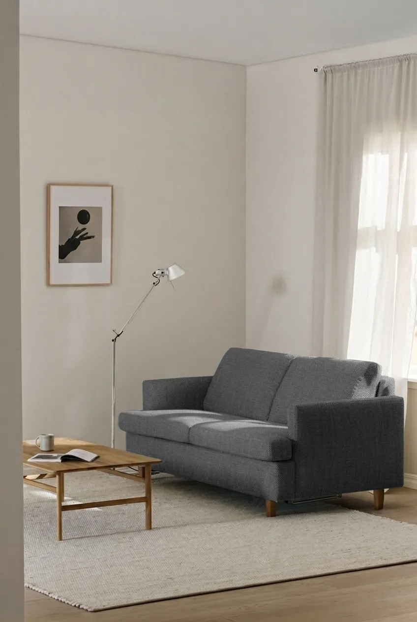 Sofá-cama Binga 2,5 lugares, Caleido Grey 1240-carvalho 1898