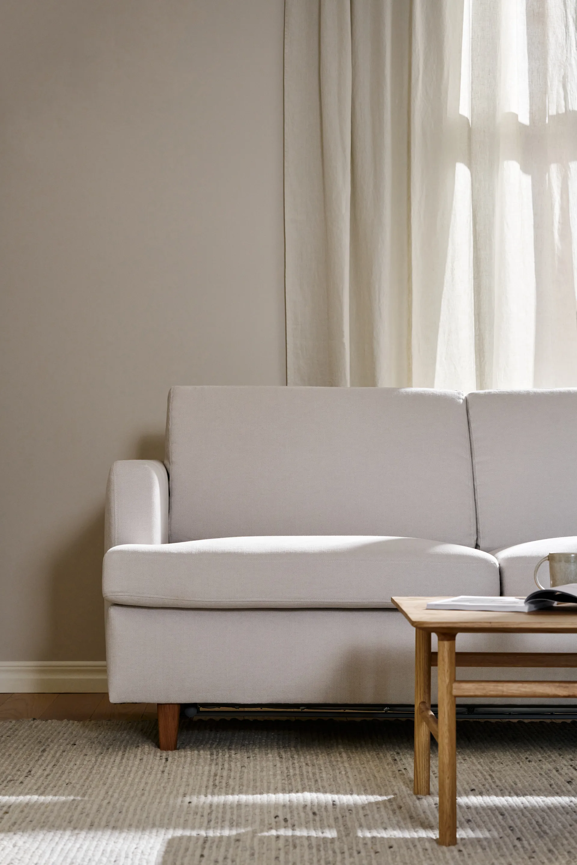 Sofá-cama Binga 2,5 lugares, Oslo Nature 1540-freixo tingido escuro 1898