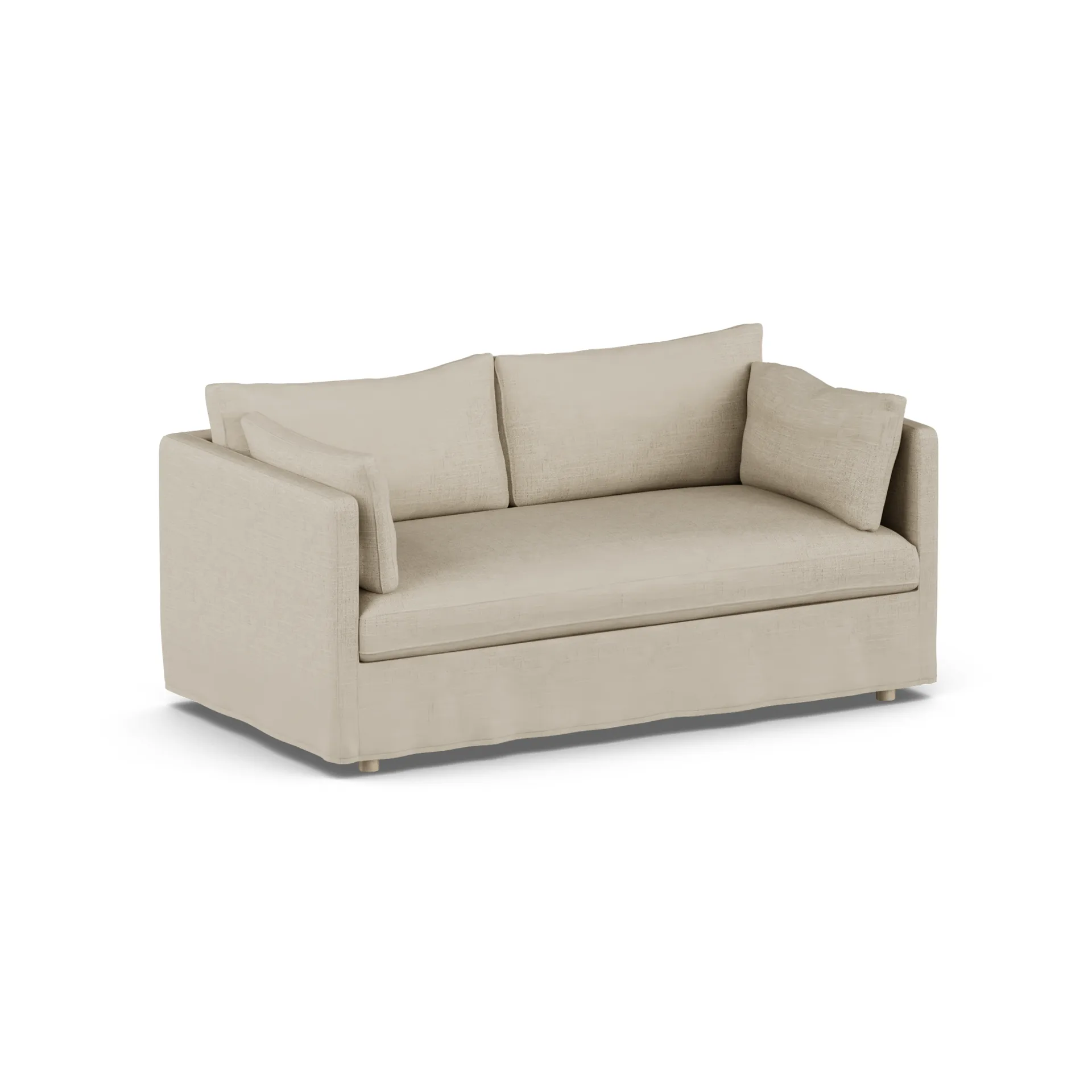 Sofá Linnevik, Bern beige 0341-carvalho branco oleado, 2 lugares, com saia 1898
