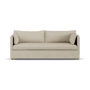 Sofá Linnevik - Bern Beige 0341-carvalho branco oleado, 3 lugares, com saia - 1898