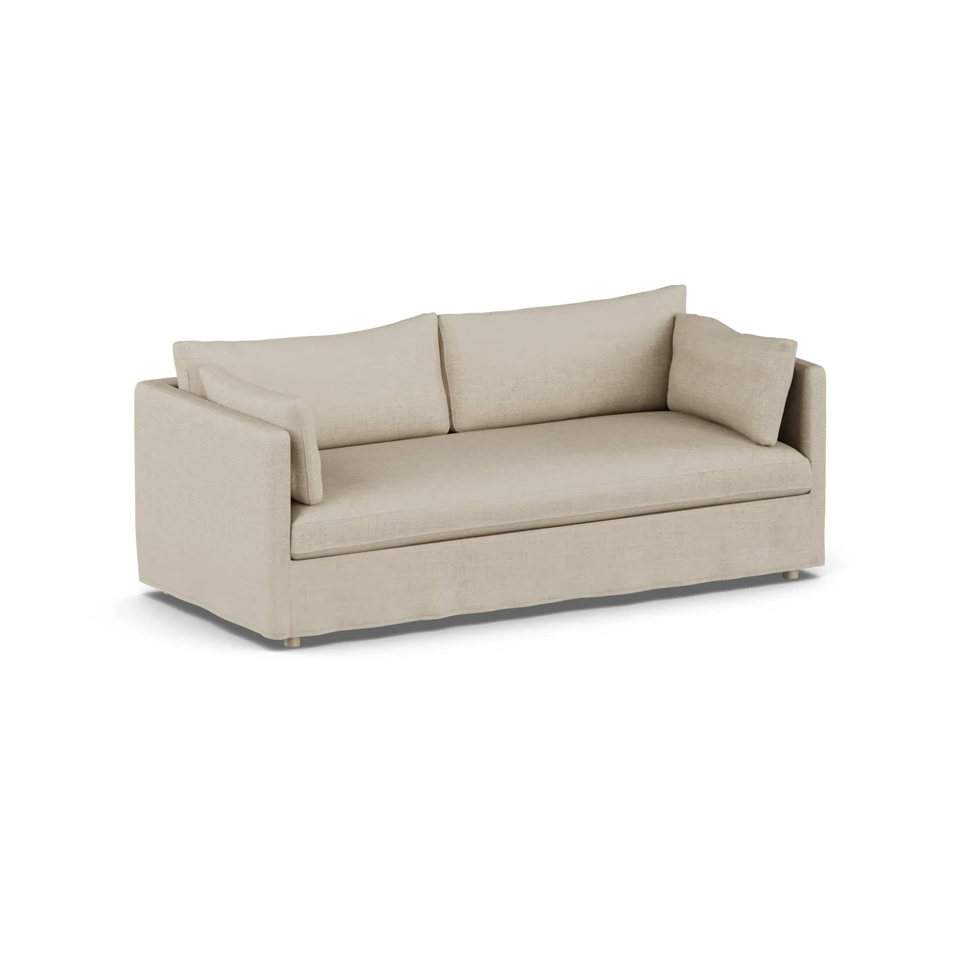 Sofá Linnevik, Bern Beige 0341-carvalho branco oleado, 3 lugares, com saia 1898