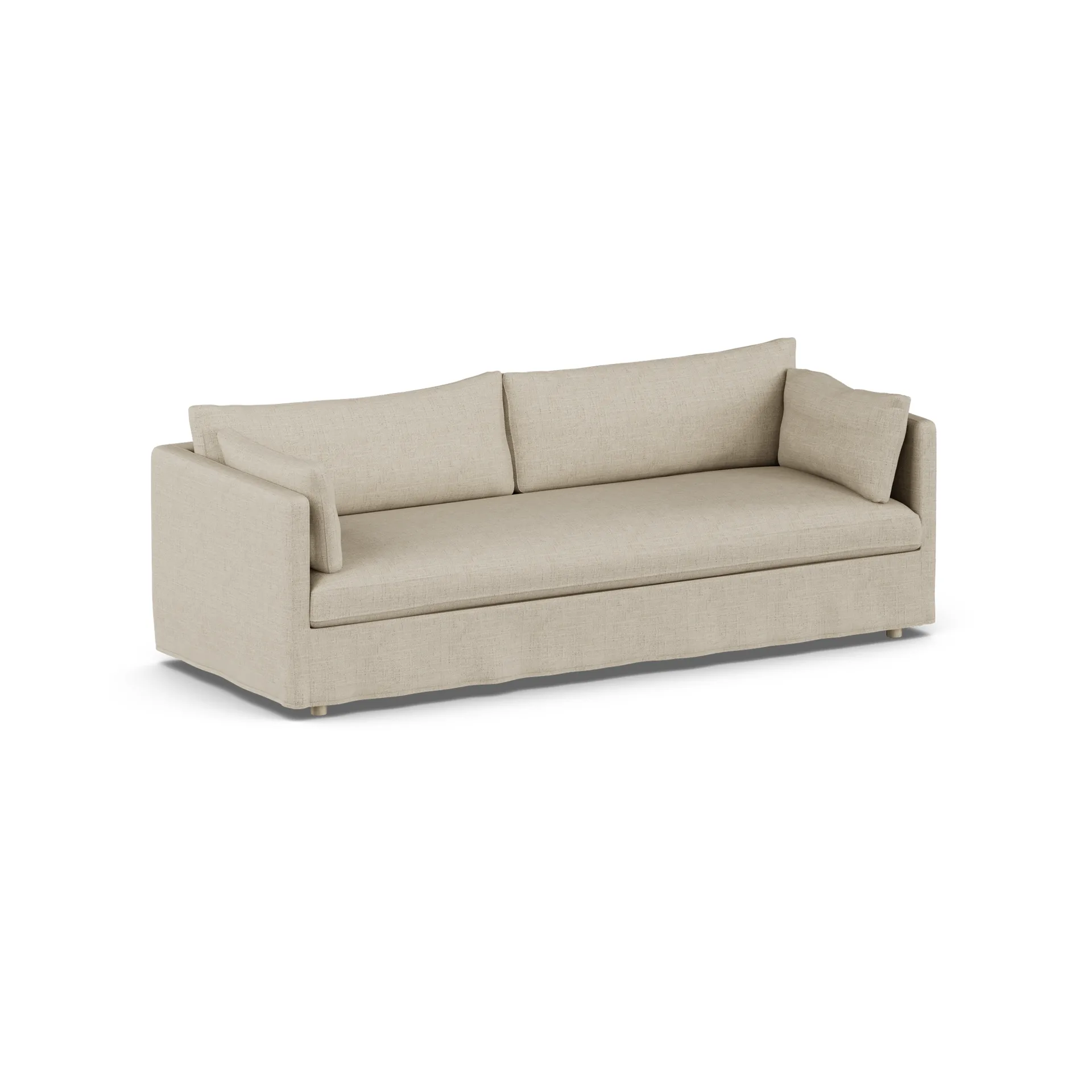 Sofá Linnevik, Bern beige 0341-carvalho branco oleado, 4 lugares, com saia 1898
