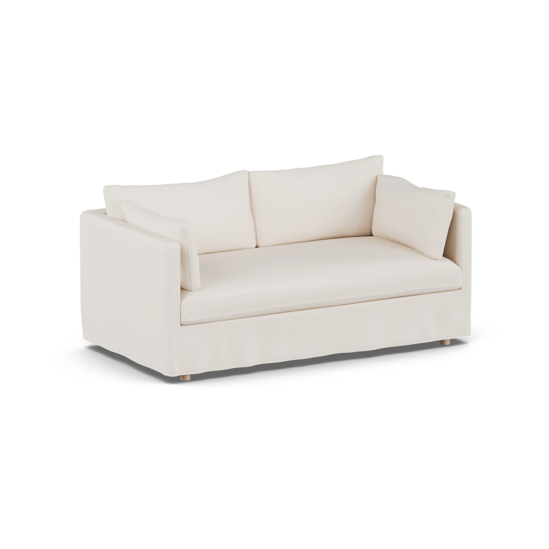 Sofá Linnevik, Caleido Beige 9600-carvalho branco oleado, 2 lugares, com saia 1898