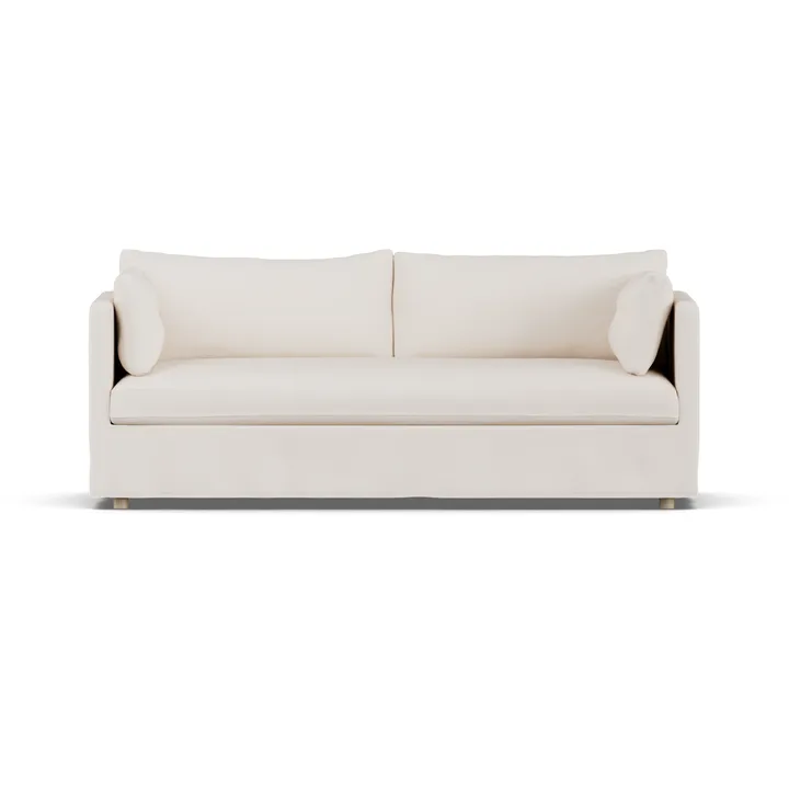 Sofá Linnevik - Caleido beige 9600-carvalho branco oleado, 3 lugares, com saia - 1898