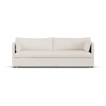 Sofá Linnevik - Caleido beige 9600-carvalho branco oleado, 4 lugares, com saia - 1898