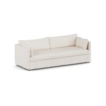 Sofá Linnevik - Caleido beige 9600-carvalho branco oleado, 4 lugares, com saia - 1898