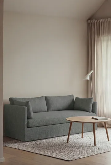 Sofá Linnevik - Caleido Grey 1240-carvalho branco oleado, 2 lugares, com saia - 1898