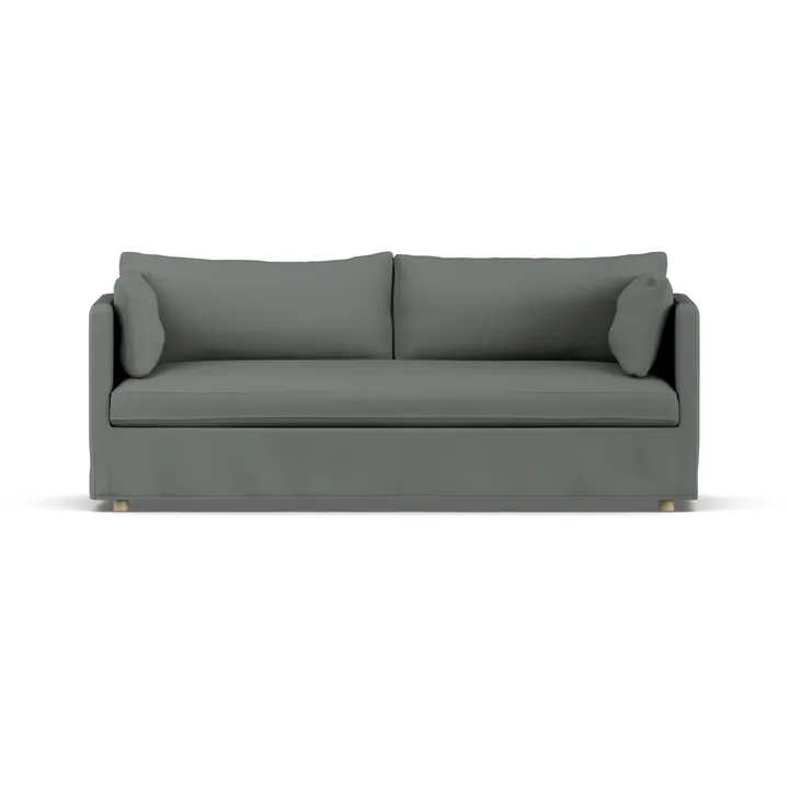 Sofá Linnevik - Caleido Grey 1240-carvalho branco oleado, 3 lugares, com saia - 1898