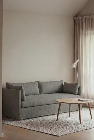 Sofá Linnevik - Caleido Grey 1240-carvalho branco oleado, 3 lugares, com saia - 1898
