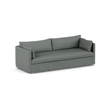Sofá Linnevik - Caleido grey 1240-carvalho branco oleado, 4 lugares, com saia - 1898
