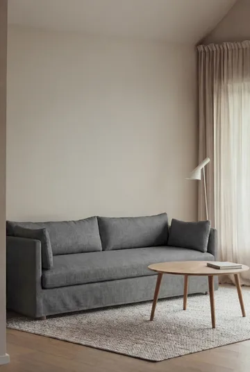 Sofá Linnevik - Caleido grey 1240-carvalho branco oleado, 4 lugares, com saia - 1898