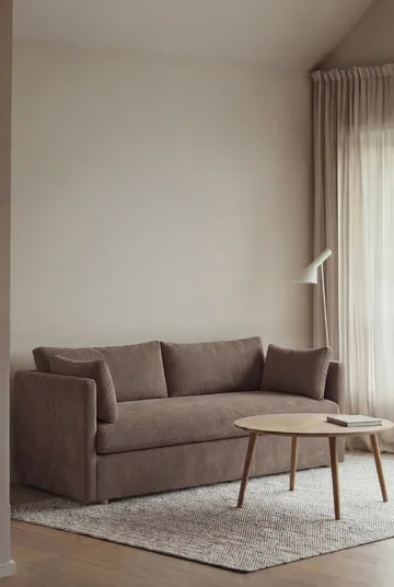 Sofá Linnevik - Jump brown 1955-carvalho branco oleado, 2 lugares, com saia - 1898