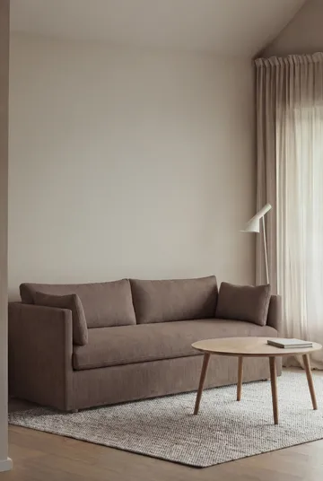 Sofá Linnevik - Jump brown 1955-carvalho branco oleado, 3 lugares, com saia - 1898