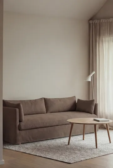 Sofá Linnevik - Jump brown 1955-carvalho branco oleado, 4 lugares, com saia - 1898