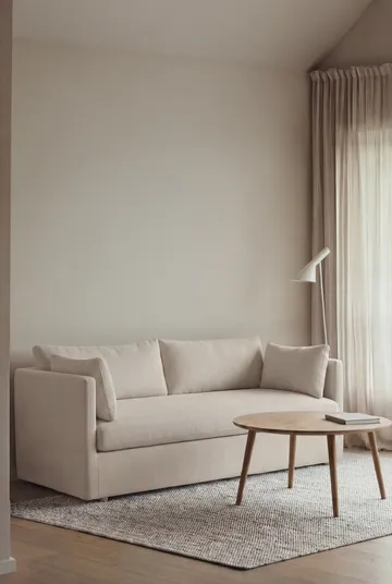 Sofá Linnevik - Jump off white 1954-carvalho branco oleado, 2 lugares, com saia - 1898