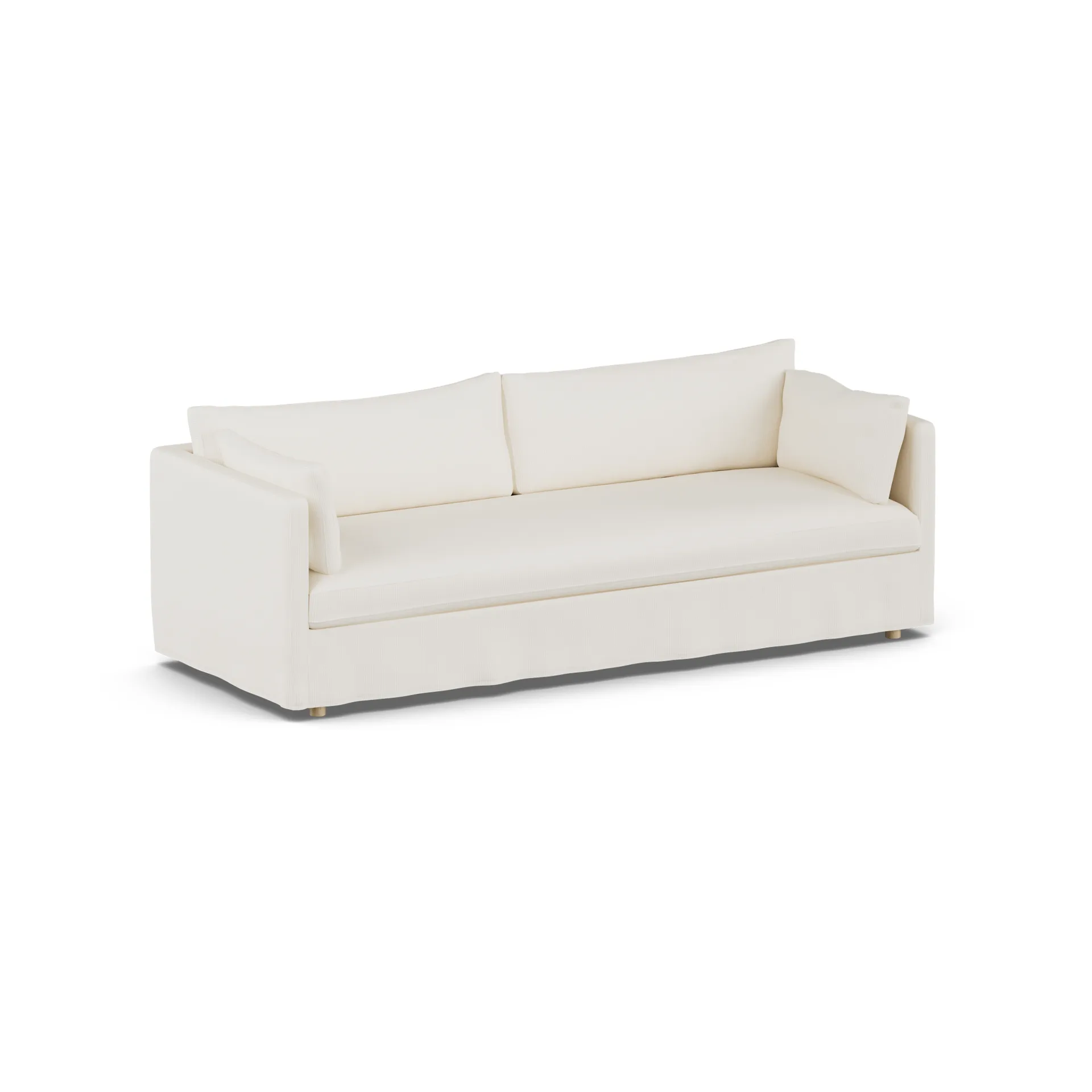 Sofá Linnevik, Jump off white 1954-carvalho branco oleado, 4 lugares, com saia 1898