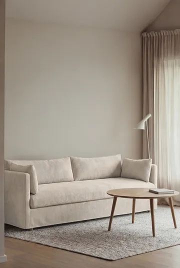 Sofá Linnevik - Jump off white 1954-carvalho branco oleado, 4 lugares, com saia - 1898