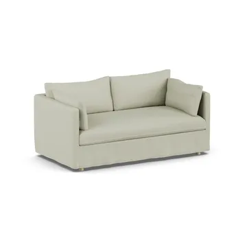 Sofá Linnevik - Luiza Beige 3981-carvalho branco oleado, 2 lugares, com saia - 1898