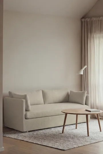 Sofá Linnevik - Luiza Beige 3981-carvalho branco oleado, 2 lugares, com saia - 1898