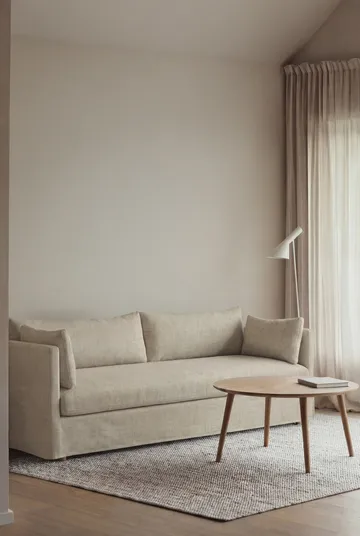 Sofá Linnevik - Luiza beige 3981-carvalho branco oleado, 4 lugares, com saia - 1898