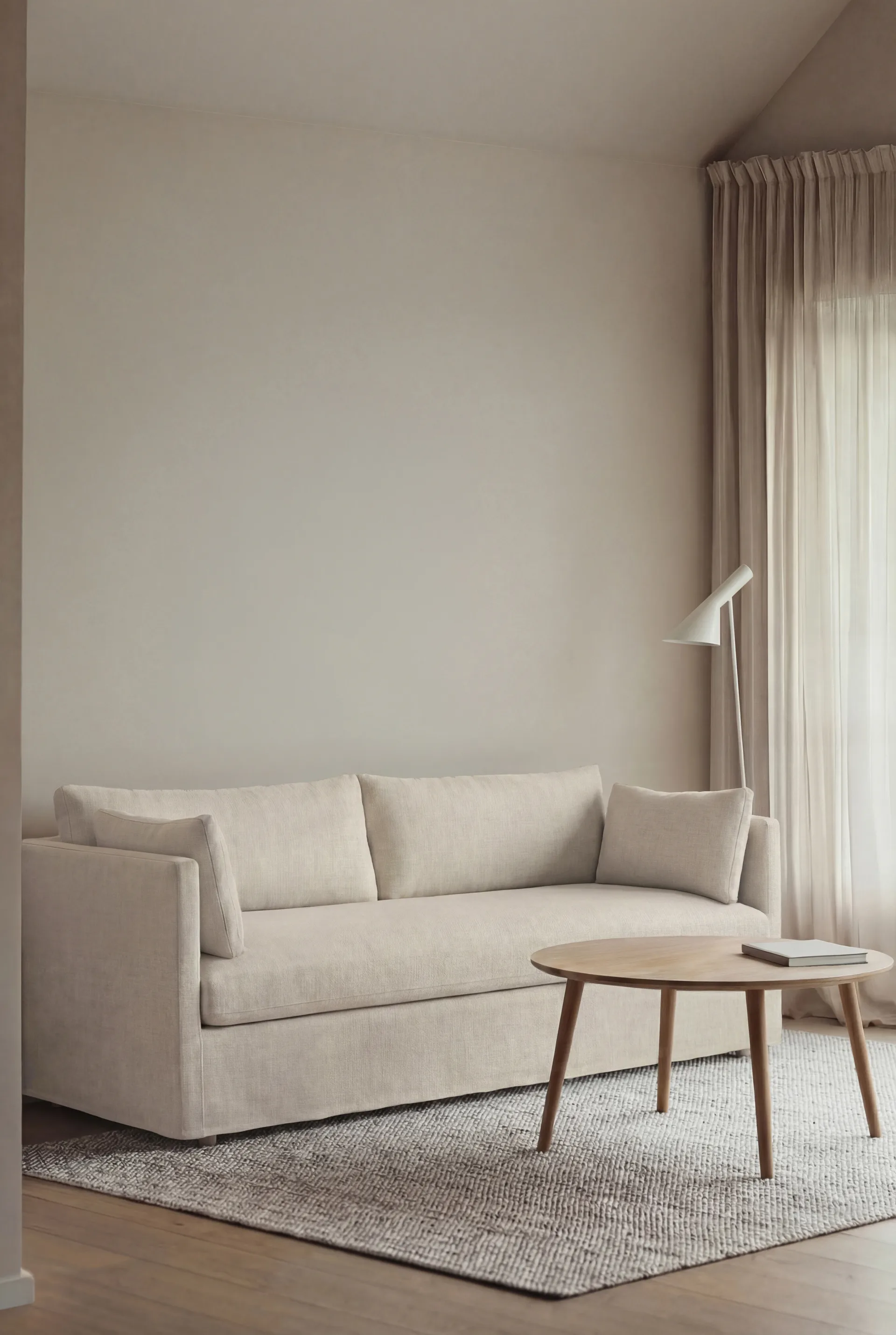 Sofá Linnevik, Oslo Nature 1540-carvalho branco oleado, 3 lugares, com saia 1898