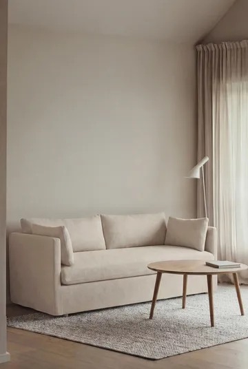 Sofá Linnevik - Same Beige 6670-carvalho branco oleado, 2 lugares, com saia - 1898