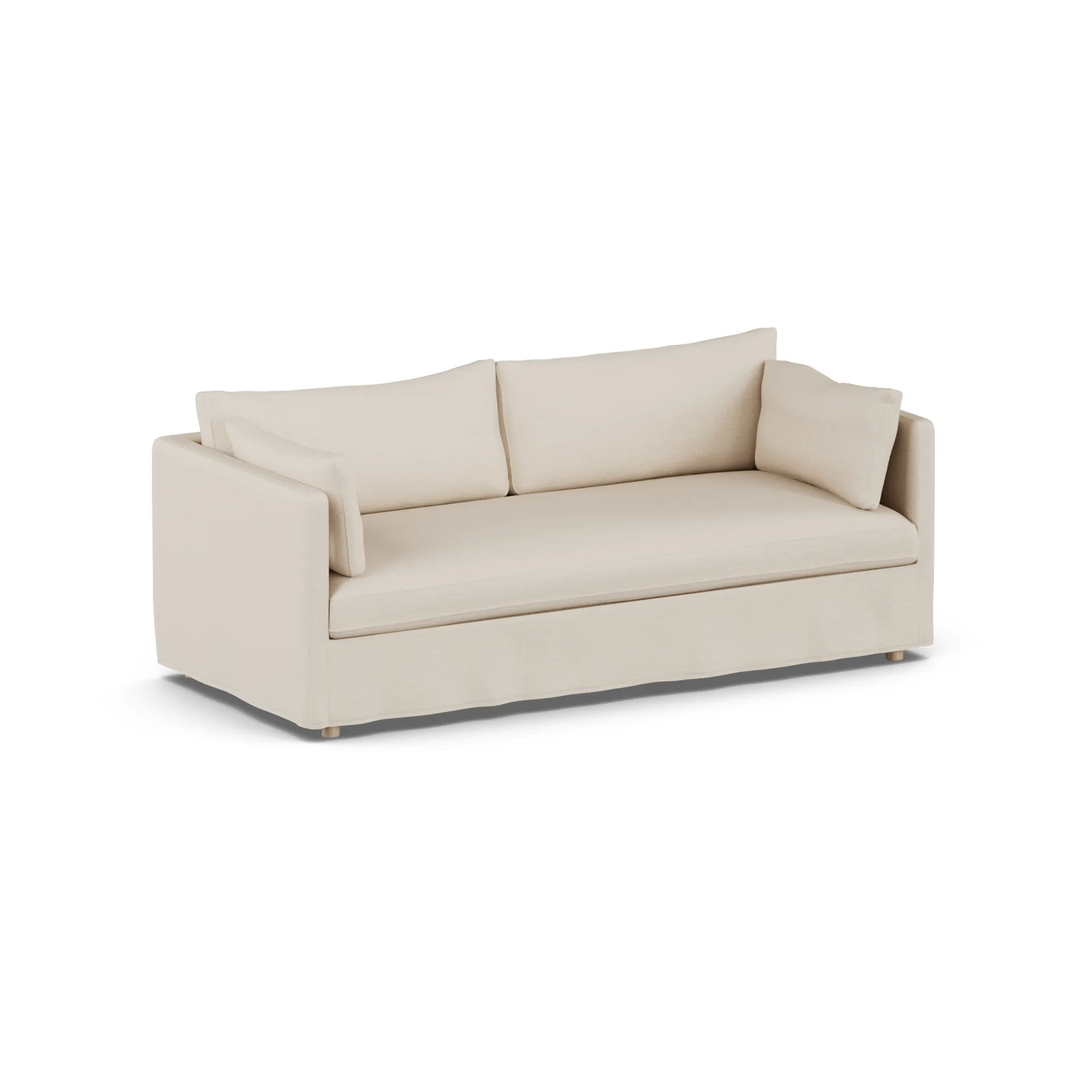 Sofá Linnevik, Same Beige 6670-carvalho branco oleado, 3 lugares, com saia 1898