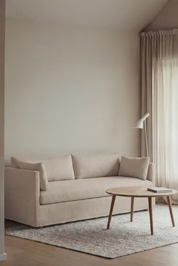 Sofá Linnevik - Same Beige 6670-carvalho branco oleado, 3 lugares, com saia - 1898