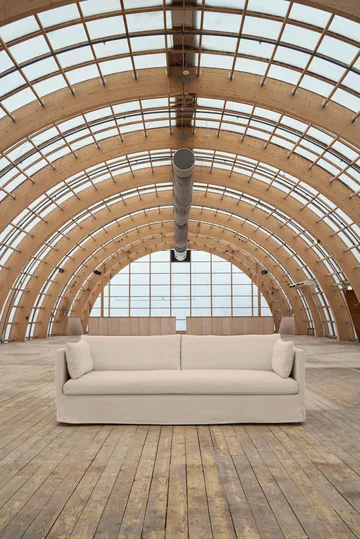 Sofá Linnevik - Same Beige 6670-carvalho branco oleado, 4 lugares, com saia - 1898