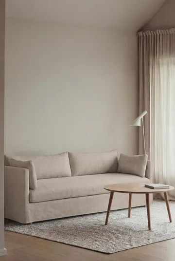 Sofá Linnevik - Same Beige 6670-carvalho branco oleado, 4 lugares, com saia - 1898