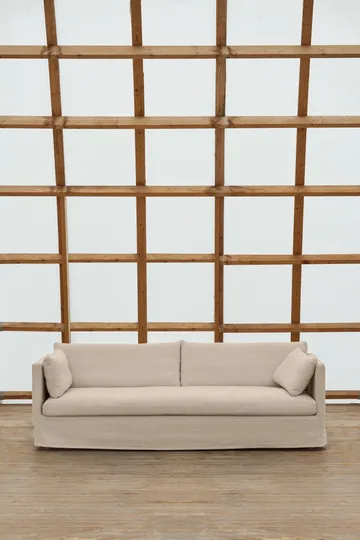 Sofá Linnevik - Same Beige 6670-carvalho branco oleado, 4 lugares, com saia - 1898