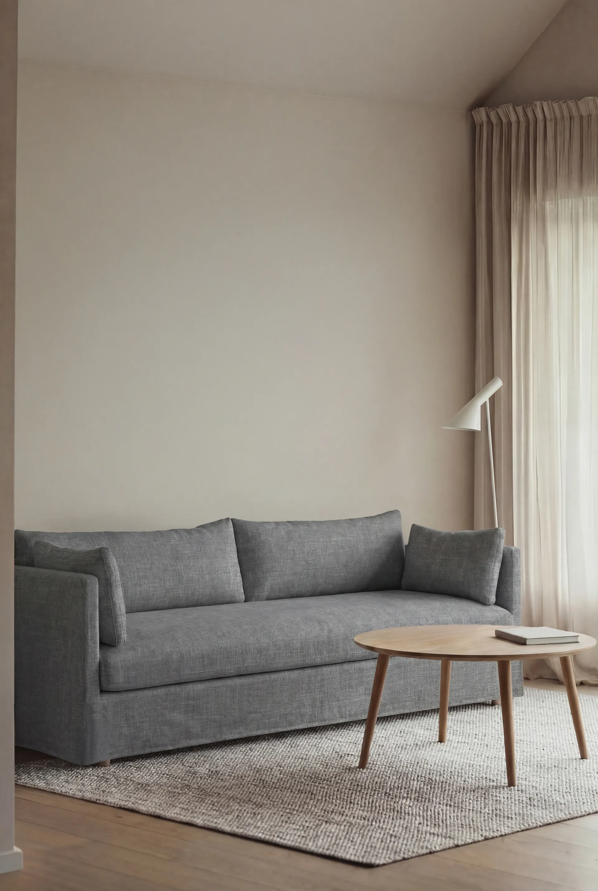 Sofá Linnevik, Same Blue 6678-carvalho branco oleado, 4 lugares, com saia 1898