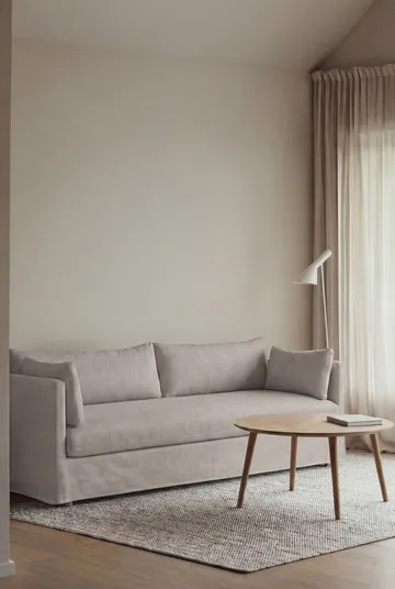 Sofá Linnevik - Same Grey 6673-carvalho branco oleado, 4 lugares, com saia - 1898