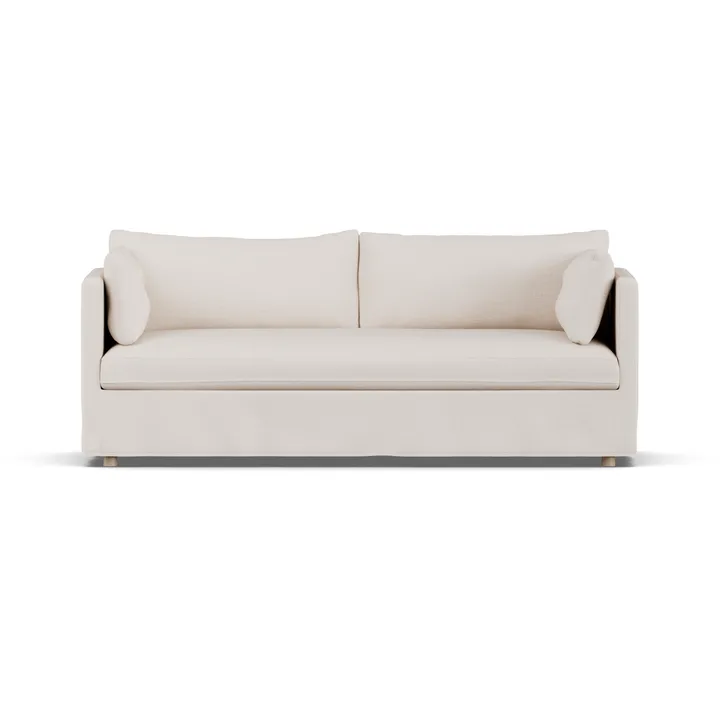 Sofá Linnevik - Same Off White 6671-carvalho branco oleado, 3 lugares, com saia - 1898