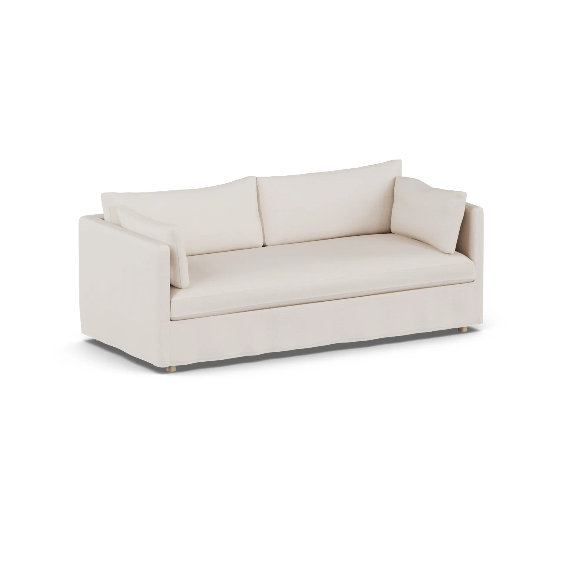 Sofá Linnevik, Same Off White 6671-carvalho branco oleado, 3 lugares, com saia 1898