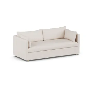 Sofá Linnevik - Same Off White 6671-carvalho branco oleado, 3 lugares, com saia - 1898